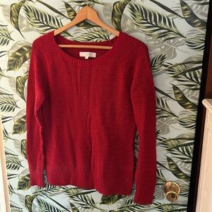 EE39 red long sleeve sweater Loft small sm s